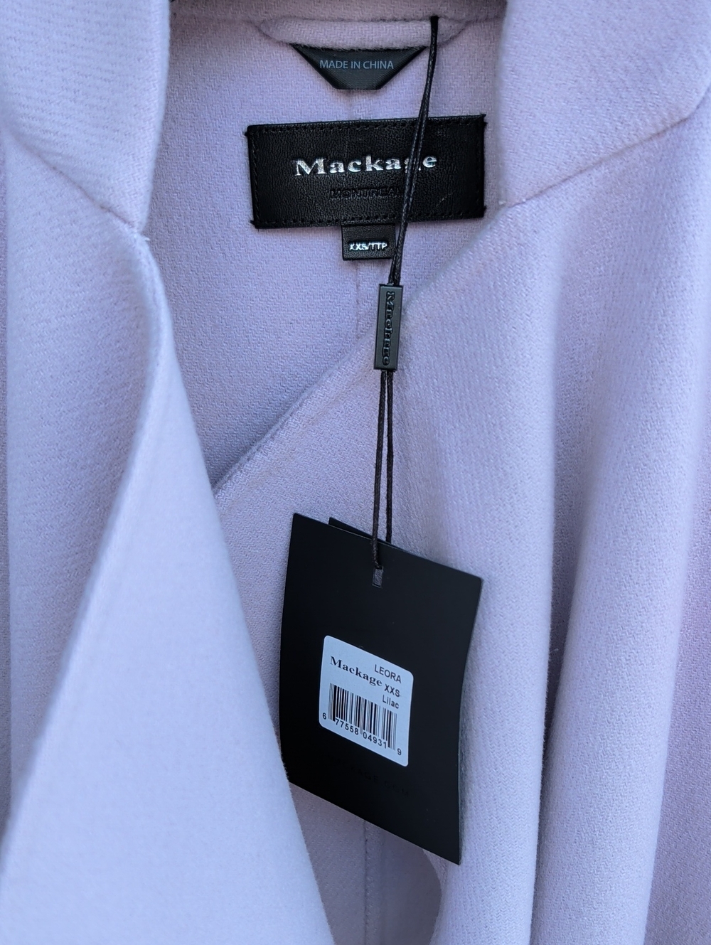 Mackage Leora Pastel Lavender Wool-Blend Coat - Picture 3 of 7